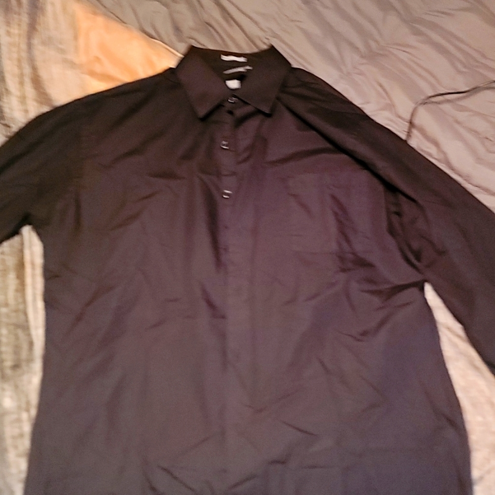 J Ferrar Men's Black Dress Shirt